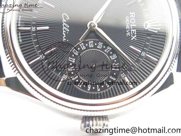 Date BP Markers Leather Real Strap Black Black on Edition Maker 50519 Sticks Dial SS Best SA3165 Cellini 0320